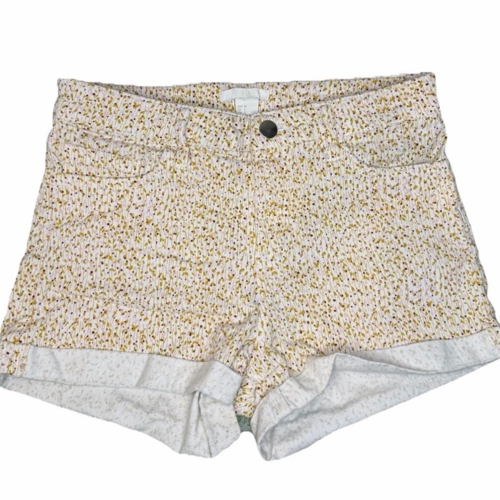 H&M Cream and Gold High Waist Women's Shorts